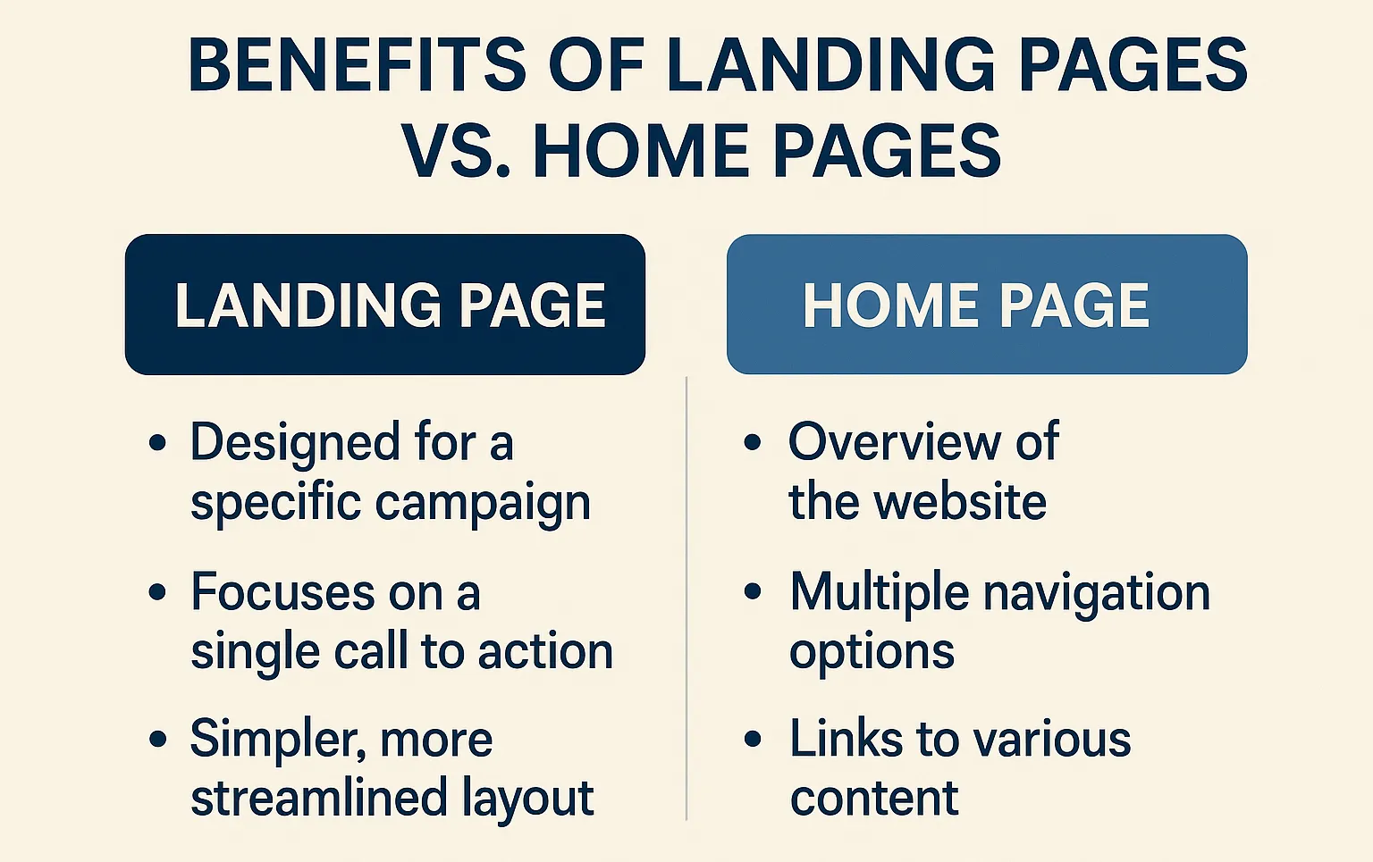 Landing Pages vs Home Pages